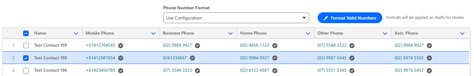 Selecting Records for Formatting